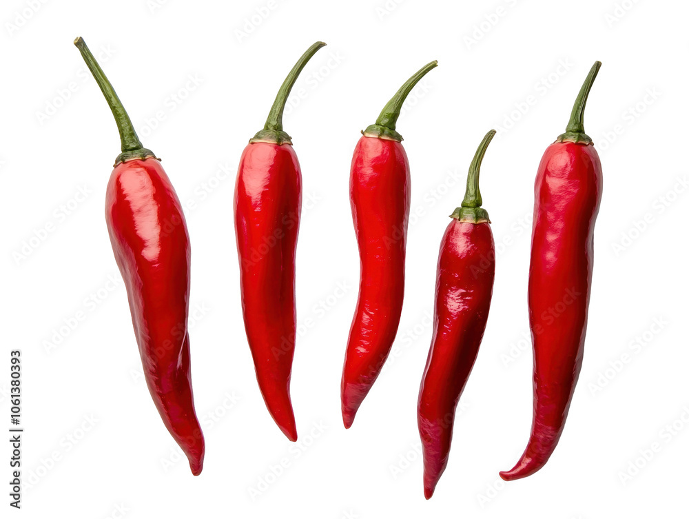 Fresh Red Chili Peppers on transparent background Fresh Red Chili Peppers on transparent background