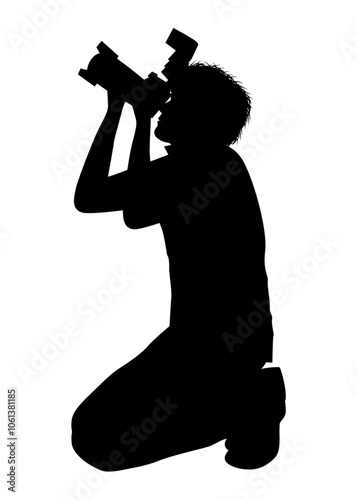 Silhouette Of Male Photographer