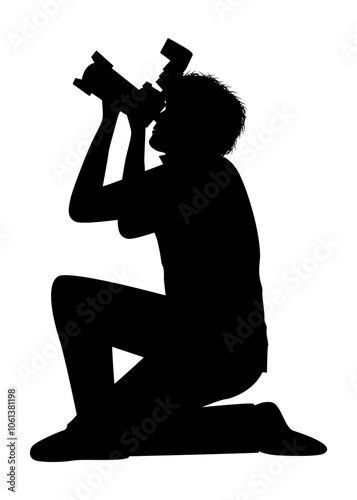 Silhouette Of Male Photographer