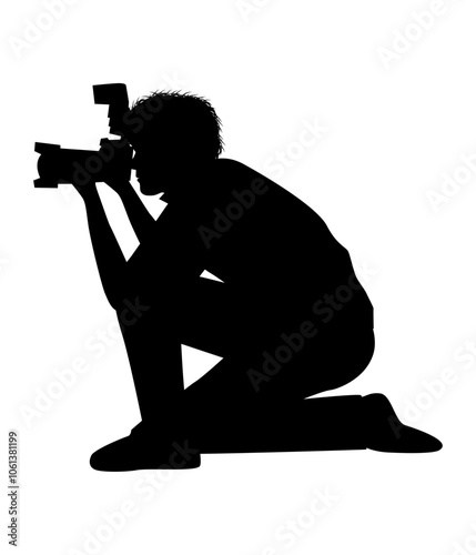 Silhouette Of Male Photographer
