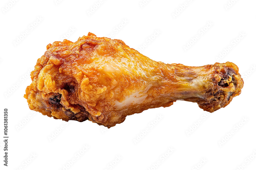 Crispy Fried Chicken Drumstick Isolated on transparent background