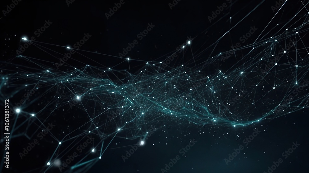Obraz premium Abstract Digital Network of Particles and Lines
