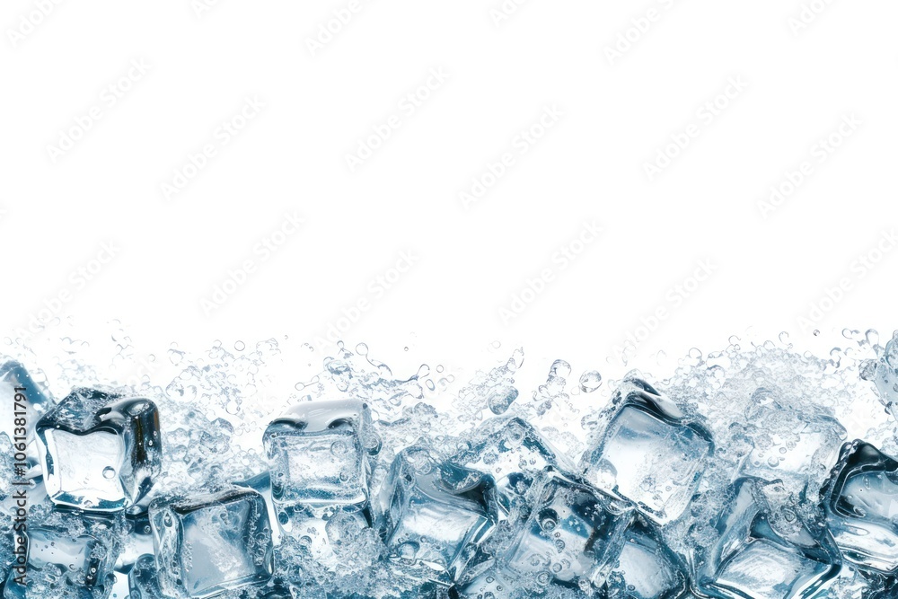 Pile of small ice cubes backgrounds snow white background. Pile of small ice cubes backgrounds snow white background.