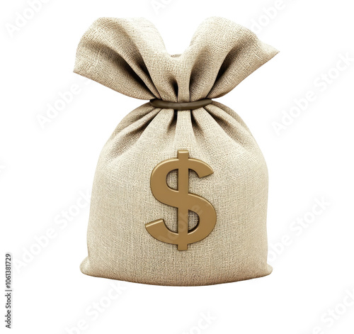 Money Bag with Dollar Sign on a transparent background photo