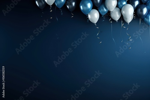 Balloon new year backgrounds blue. photo