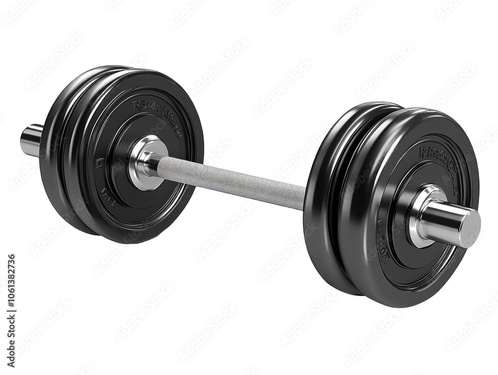 Fototapeta premium Black Dumbbell on a transparent background