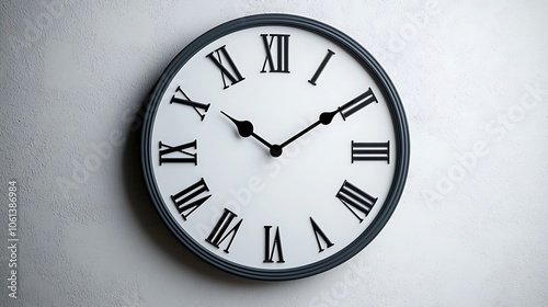 Wallpaper Mural This beautifully crafted round wall clock exudes timeless elegance with its classic design and Roman numerals displayed on a crisp white face Torontodigital.ca