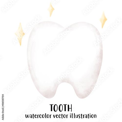 dental care, teeth, tooth, teethe care in watercolor. Vector illustration