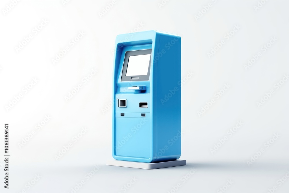 Machine kiosk blue atm.