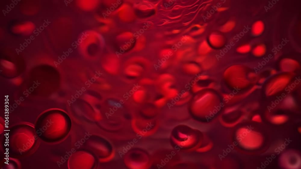 Red blood particle cells fluid dynamics red flow background abstract texture of Microscopic view