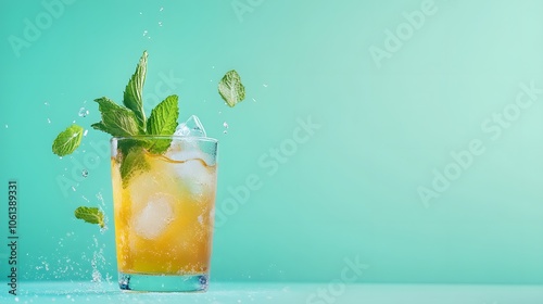 Enjoy refreshing mint-infused citrus drink