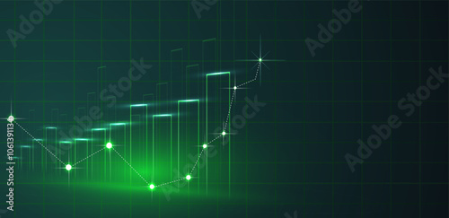Trading background chart. Suitable for crypto, forex, gold, stock market, and investment. Geen graph business vector