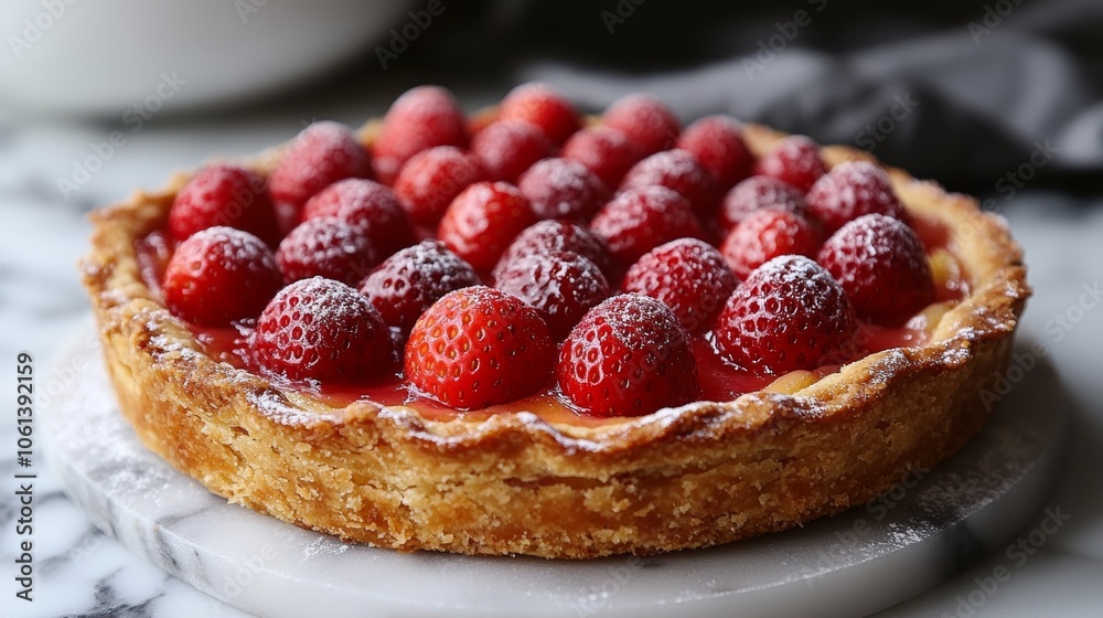 A strawberry pie with a lot of strawberries on top A strawberry pie with a lot of strawberries on top