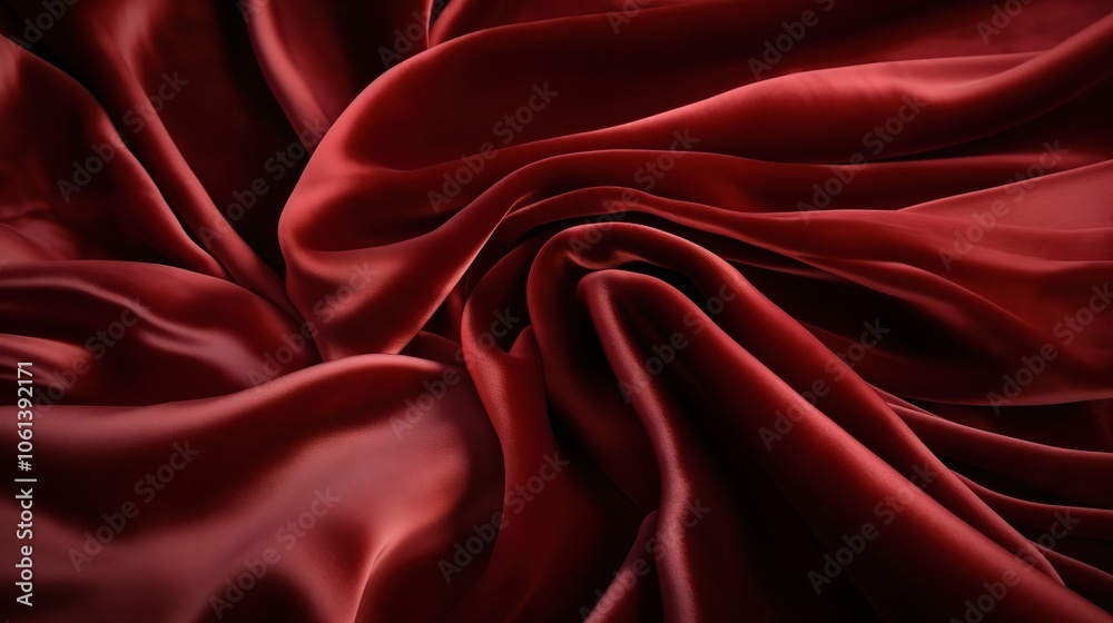 Obraz premium Smooth Red Velvet Fabric with Elegant Folds and Texture