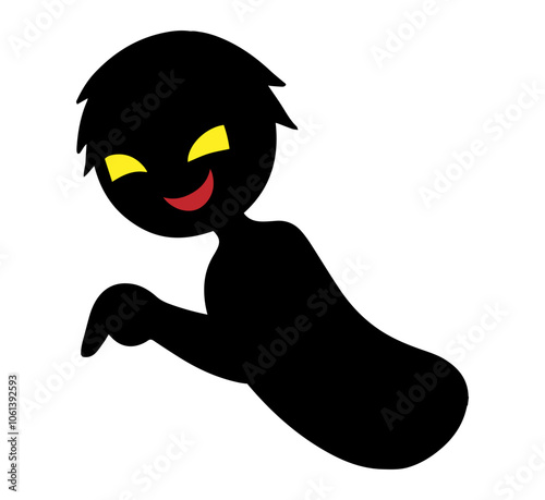 黒色のシルエットの悪人イメージの素材