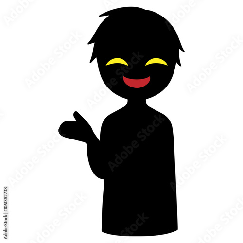 黒色のシルエットの悪人イメージの素材