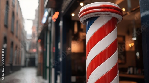 Barber Shop Pole in Alleyway