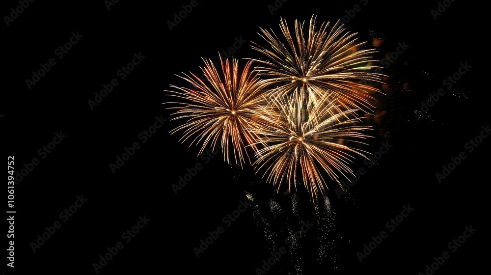 Vibrant Fireworks Display Against Dark Sky Vibrant Fireworks Display Against Dark Sky