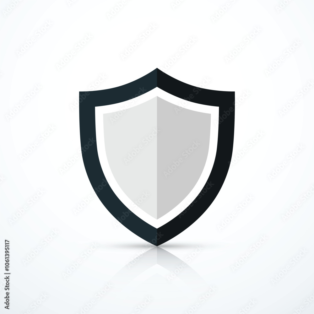 Black shield icon. Vector illustration Black shield icon. Vector illustration