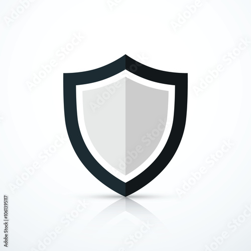 Black shield icon. Vector illustration