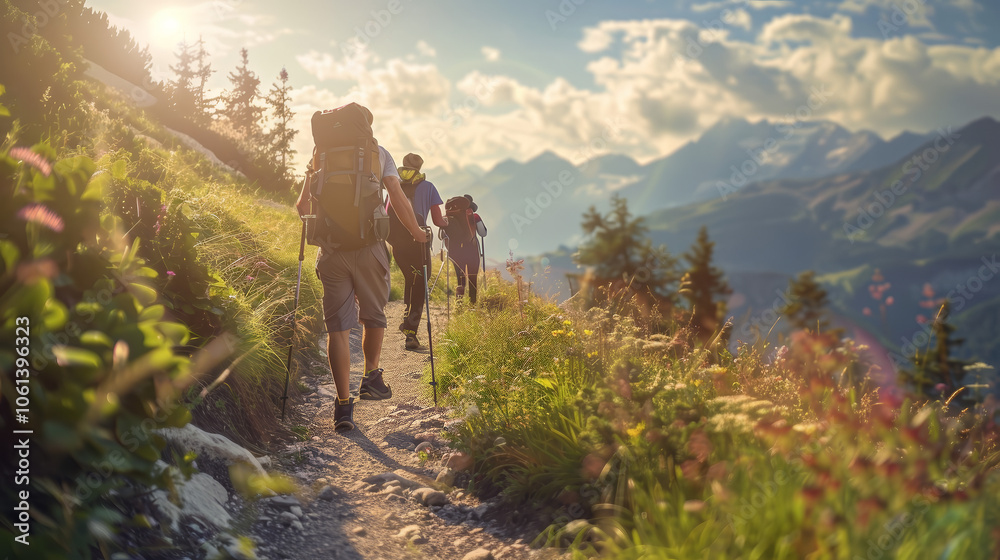 Obraz premium Exploring Scenic Views on a Hiking Journey