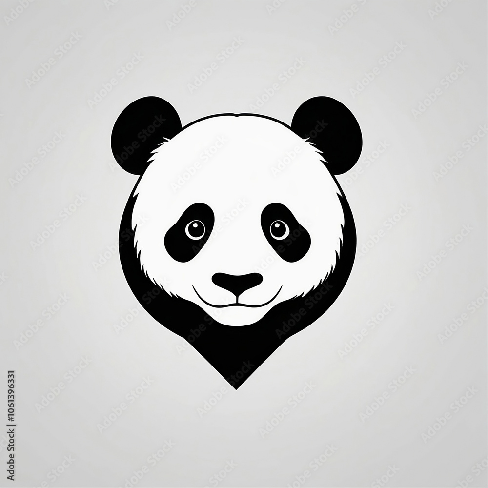 Fototapeta premium Illustration logo design minimalist artwork of a panda