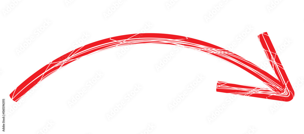 Fototapeta premium Hand drawn black pointers, arrow icons isolated on white background. Direction elements, curve brush strokes. Different curved arrows. Marker drawing. Vector illustration