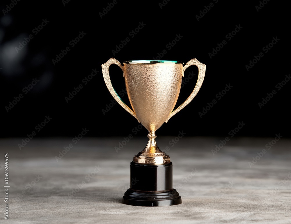 golden trophy on dark background golden trophy on dark background