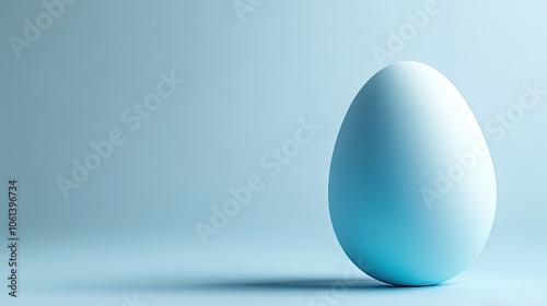 Soft Blue Egg on Light Background