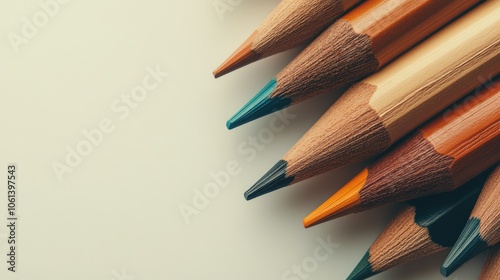 Colorful Pencils Arranged on a Light Background