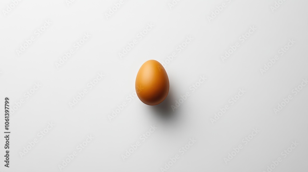 Simple Brown Egg on White Background Simple Brown Egg on White Background