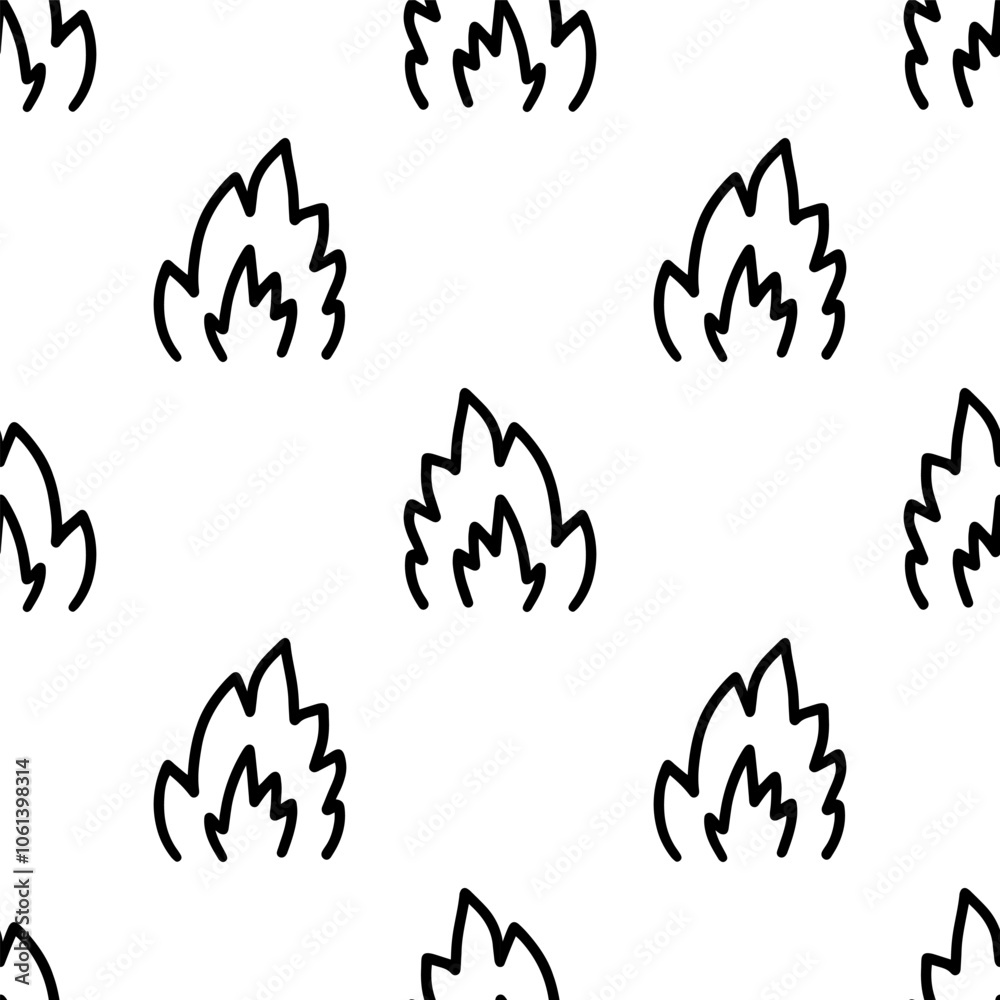 Cartoon doodle of Fire effect element seamless pattern. Cartoon doodle of Fire effect element seamless pattern.