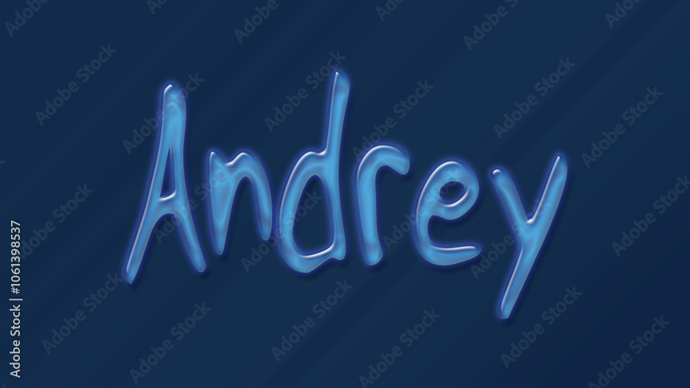 Water bubble 3D text effect of name Andrey 0n blue background. Water bubble 3D text effect of name Andrey 0n blue background.