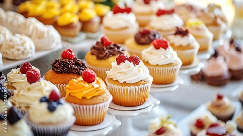 muffins on dessert buffet - muffin closeup 