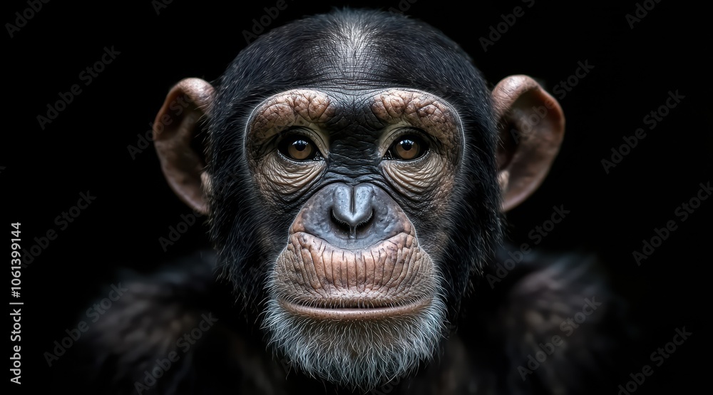 close-up portrait of a chimpanzee close-up portrait of a chimpanzee