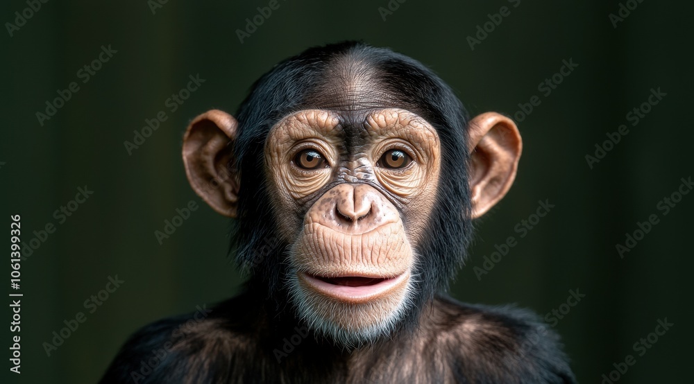 close-up portrait of a chimpanzee close-up portrait of a chimpanzee