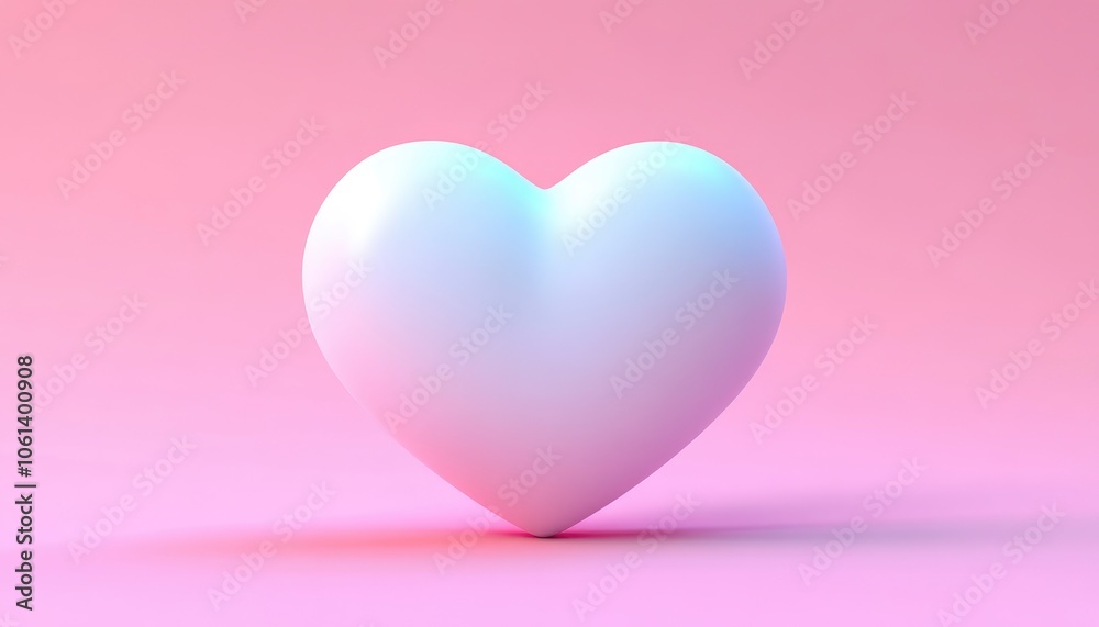 A white heart shaped object on a pink background. A white heart shaped object on a pink background.