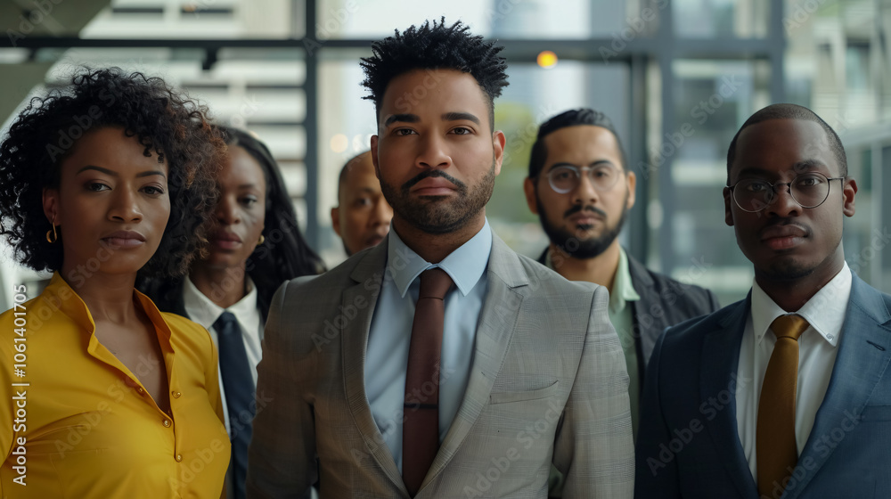 Portrait shot of a diverse group of business professionals. A modern, multi-ethnic business team standing together and looking at the camera. Portrait shot of a diverse group of business professionals. A modern, multi-ethnic business team standing together and looking at the camera.