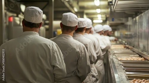 Chefs in a Commercial Kitchen Preparing Food