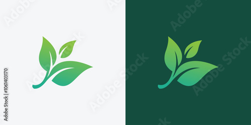 Leaf logo minimalist gradient style design inspiration