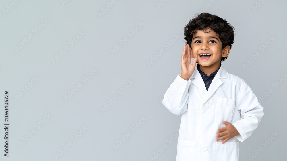 Indian little boy smiling excited wearing doctor lab coat image ideals Indian little boy smiling excited wearing doctor lab coat image ideals