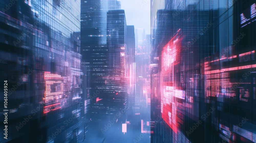 Futuristic Cityscape with Neon Lights and Blurry Motion Futuristic Cityscape with Neon Lights and Blurry Motion