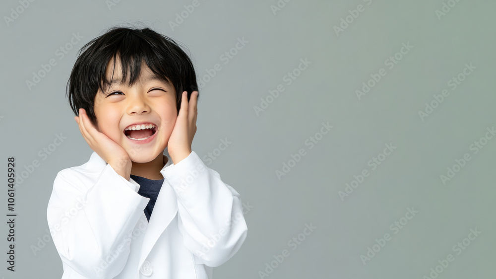 Japanese little boy smiling excited wearing doctor lab coat image ideals Japanese little boy smiling excited wearing doctor lab coat image ideals