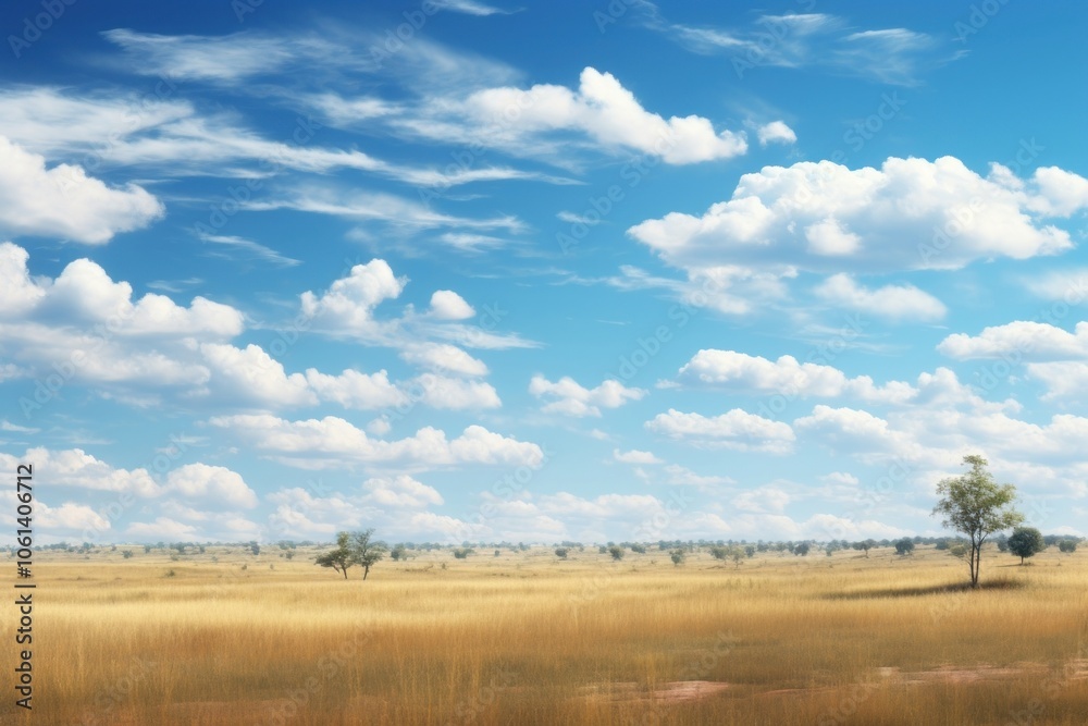 Fototapeta premium Prairie sky landscape grassland.