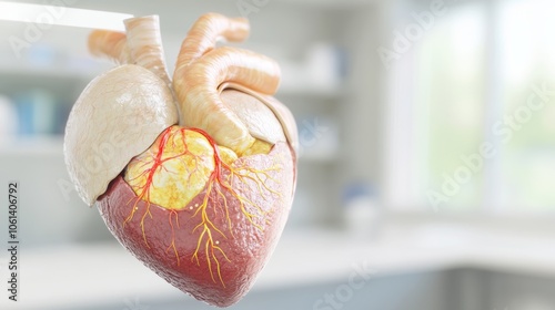 Illustration of Ischemic Heart Areas with Common Symptoms | Medical Concept Showing Heart Ischemia Symptoms photo