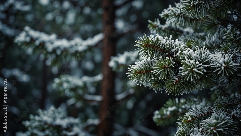 photo of tree leaves covered in snow made by AI generative photo of tree leaves covered in snow made by AI generative