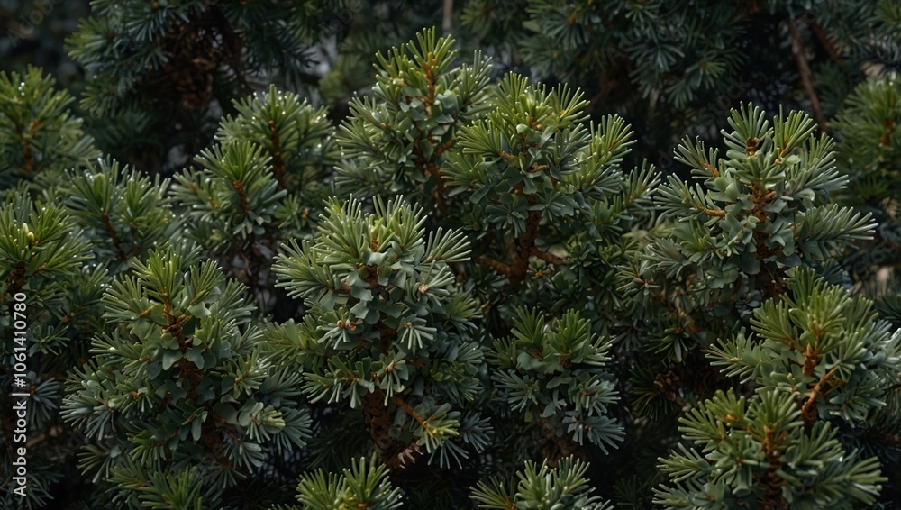 green pine tree leaves landscape photo made by AI generative green pine tree leaves landscape photo made by AI generative