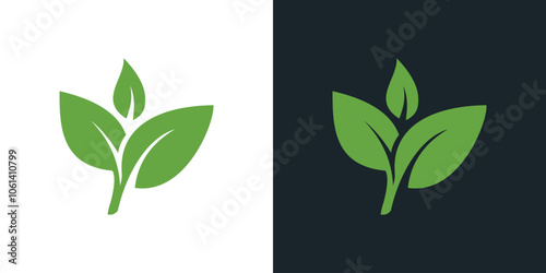 Green leaves ecology icon vector	