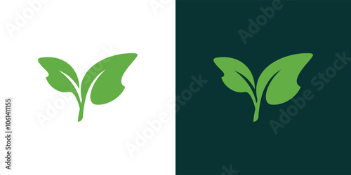  Leaf green color icon desgn logo. 
