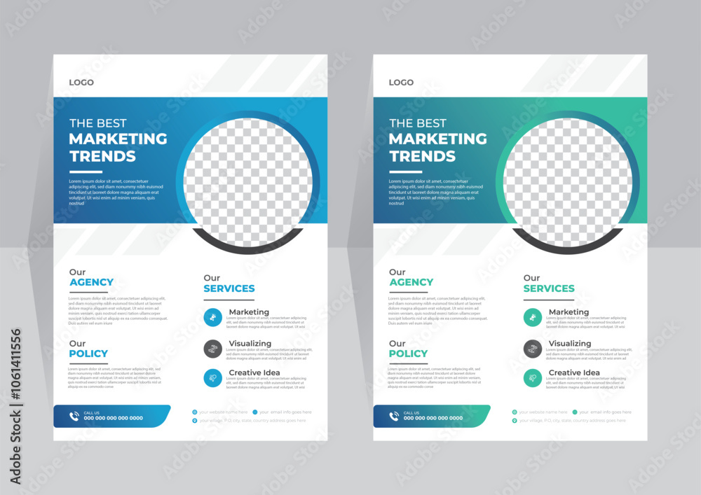 Corporate business flyer template design set with blue, orange, red and yellow color. marketing, business proposal, promotion, advertise, publication Corporate business flyer template design set with blue, orange, red and yellow color. marketing, business proposal, promotion, advertise, publication